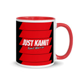 JUST KAMIT Mug à Intérieur Coloré Rouge et Blanc