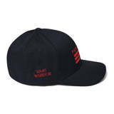 PURE KAMIT Casquette Flexfit noire broderie rouge