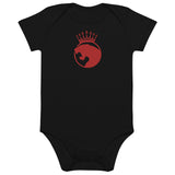 LOGO LEOPARD Brodé Noir Body en coton bio bébé