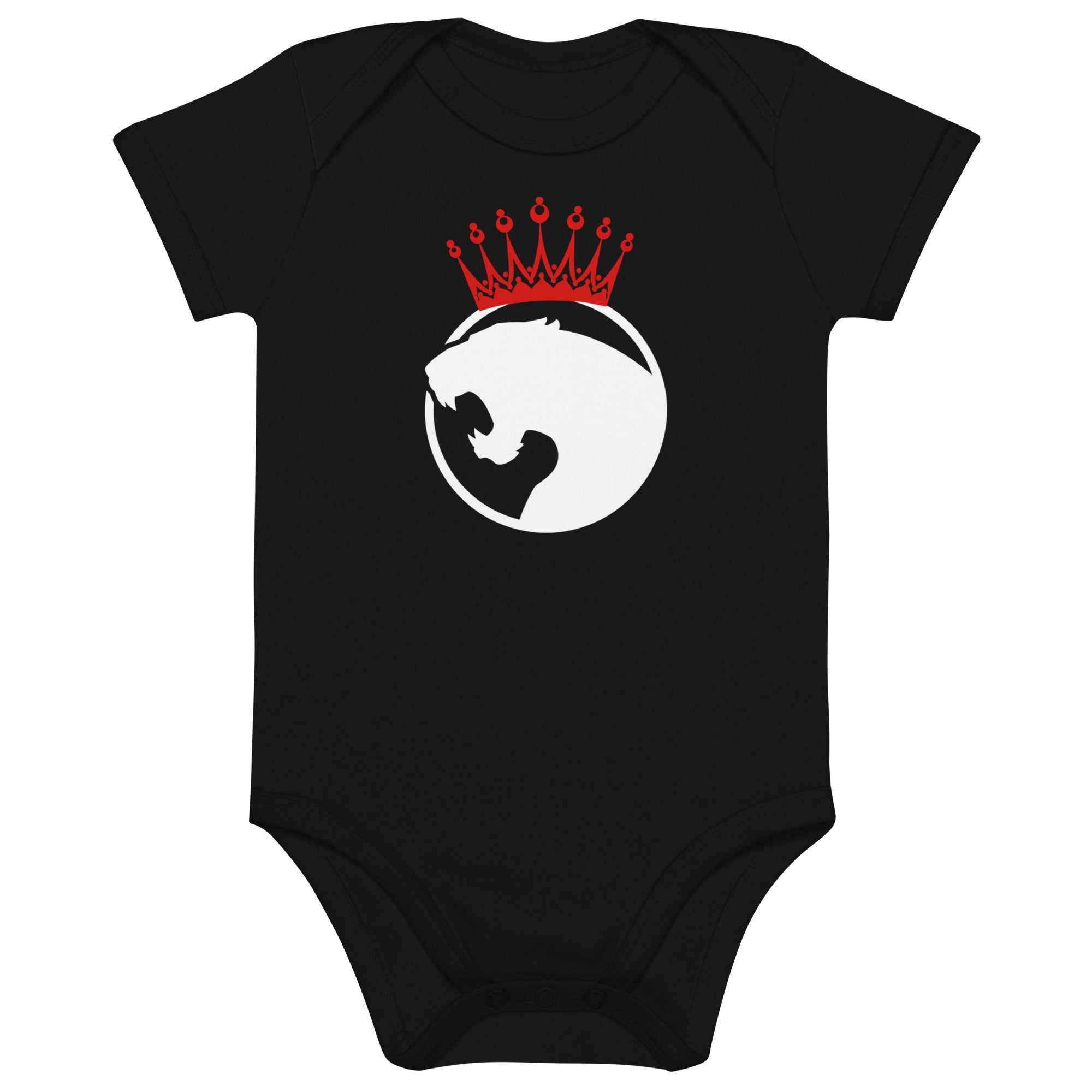 LOGO LEOPARD Couronne Rouge Body en coton bio bébé