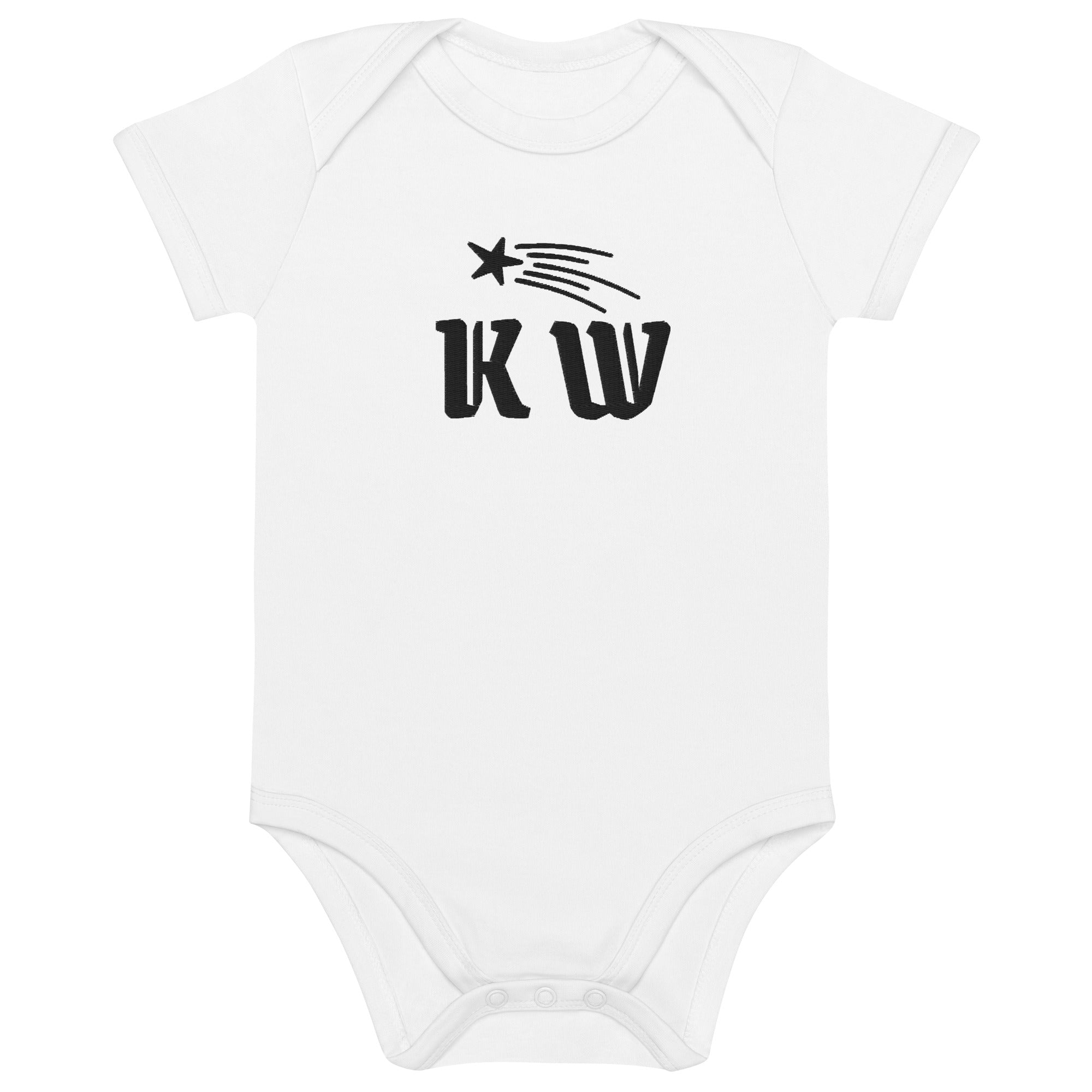 KW INITIAL Brodé Body  en coton bio bébé