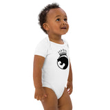LOGO LEOPARD Noir Body en coton bio bébé
