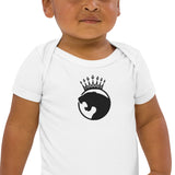 LOGO LEOPARD Brodé Noir Body en coton bio bébé