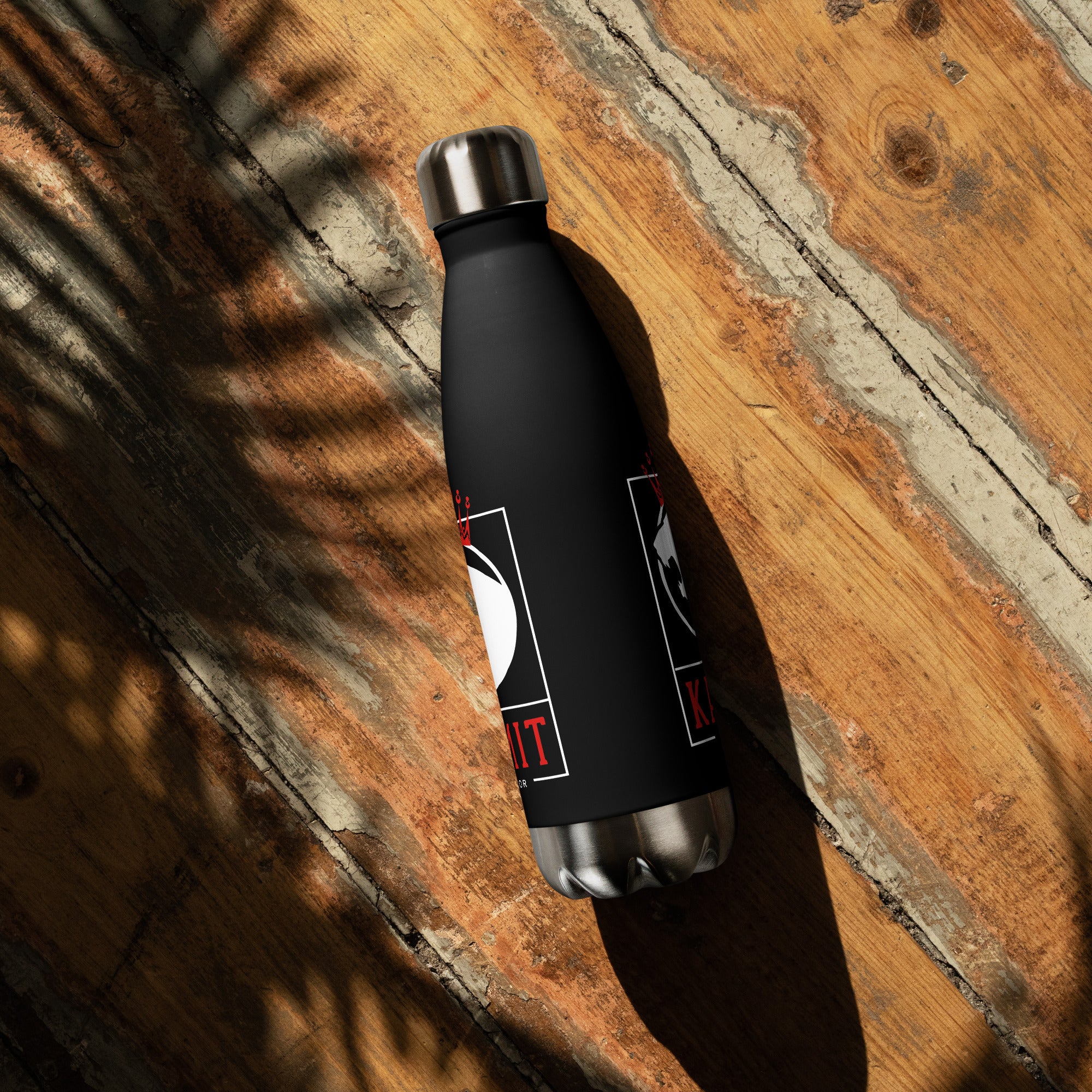 KAMIT WARRIOR LOGO Rouge et Blanc Bouteille en acier inoxydable