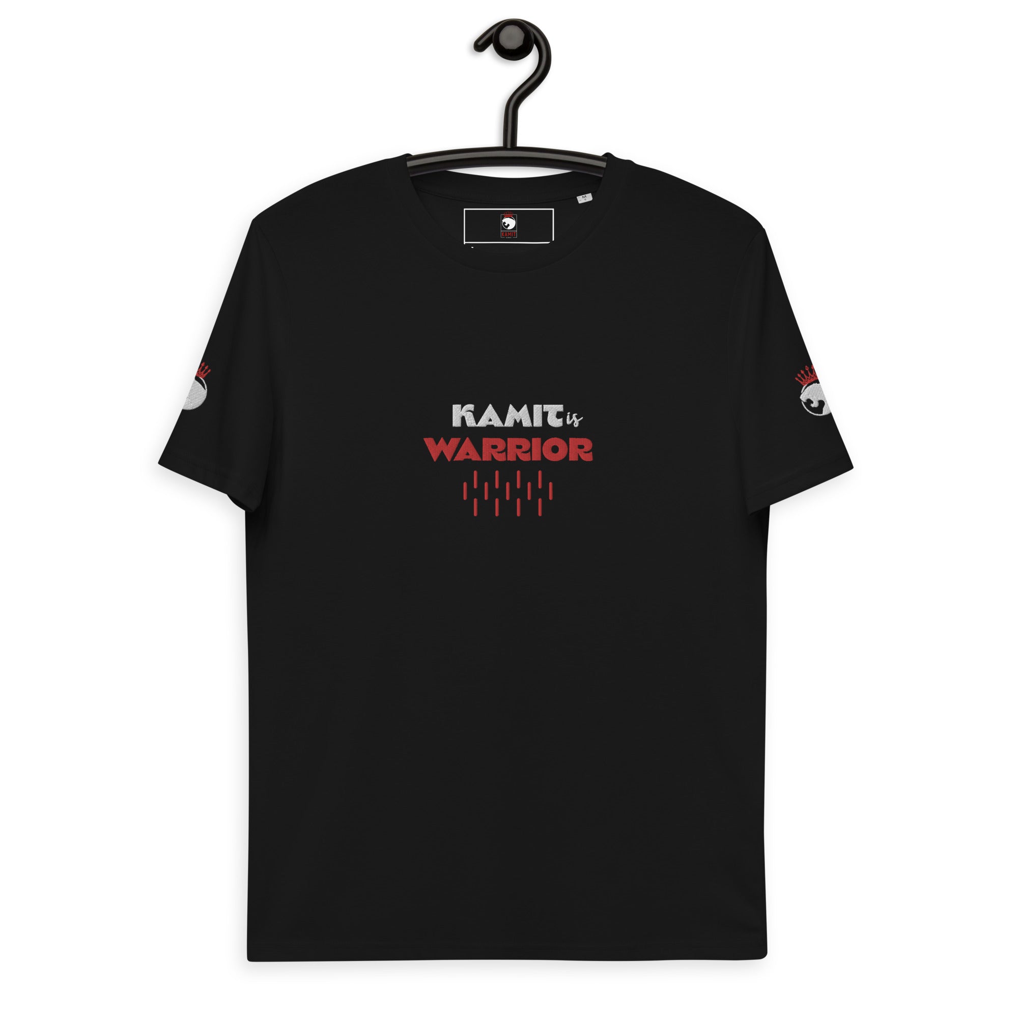 KAMIT IS WARRIOR Brodé T-shirt unisexe en coton biologique