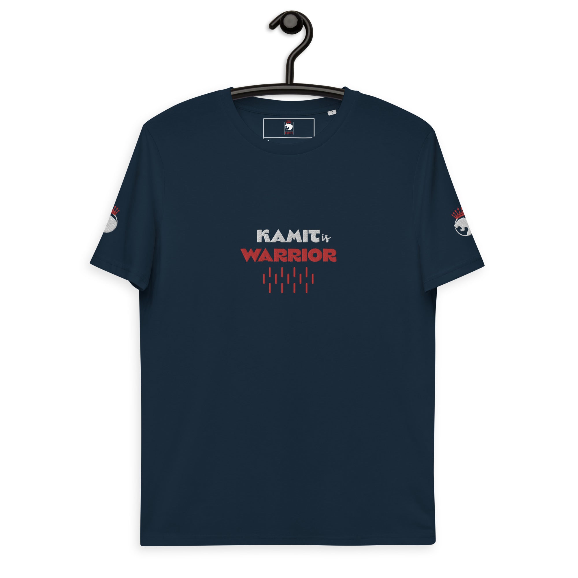 KAMIT IS WARRIOR Brodé T-shirt unisexe en coton biologique