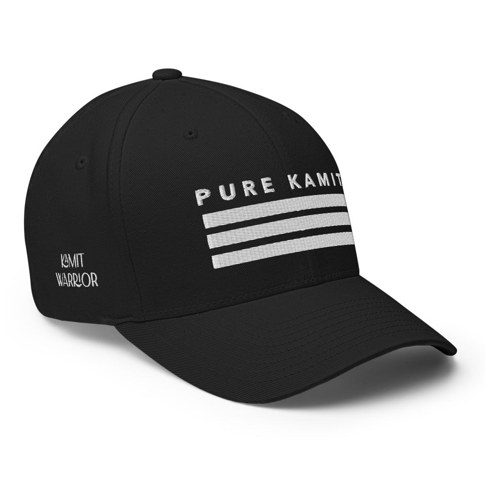 PURE KAMIT Casquette Flexfit broderie noire / blanche