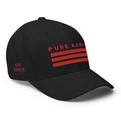 PURE KAMIT Casquette Flexfit noire broderie rouge
