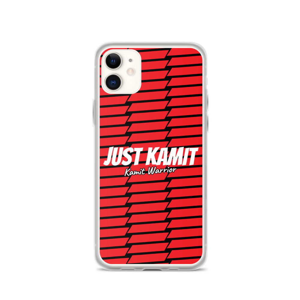 JUST KAMIT Coque d'iPhone® Transparente Rouge et Blanc