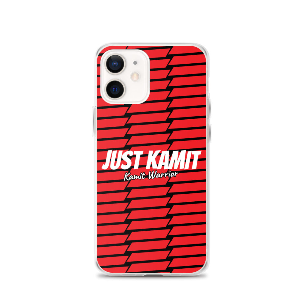 JUST KAMIT Coque d'iPhone® Transparente Rouge et Blanc