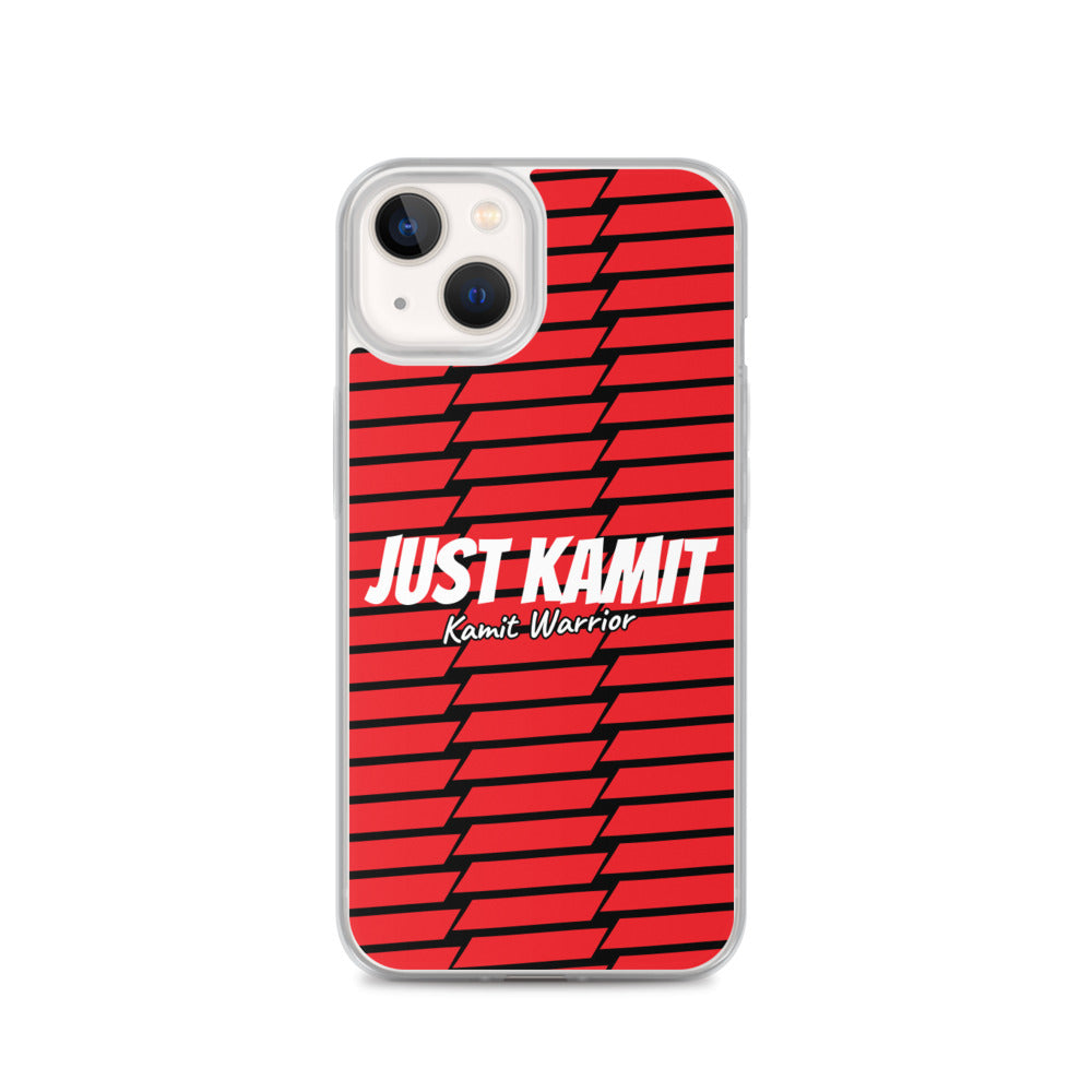 JUST KAMIT Coque d'iPhone® Transparente Rouge et Blanc