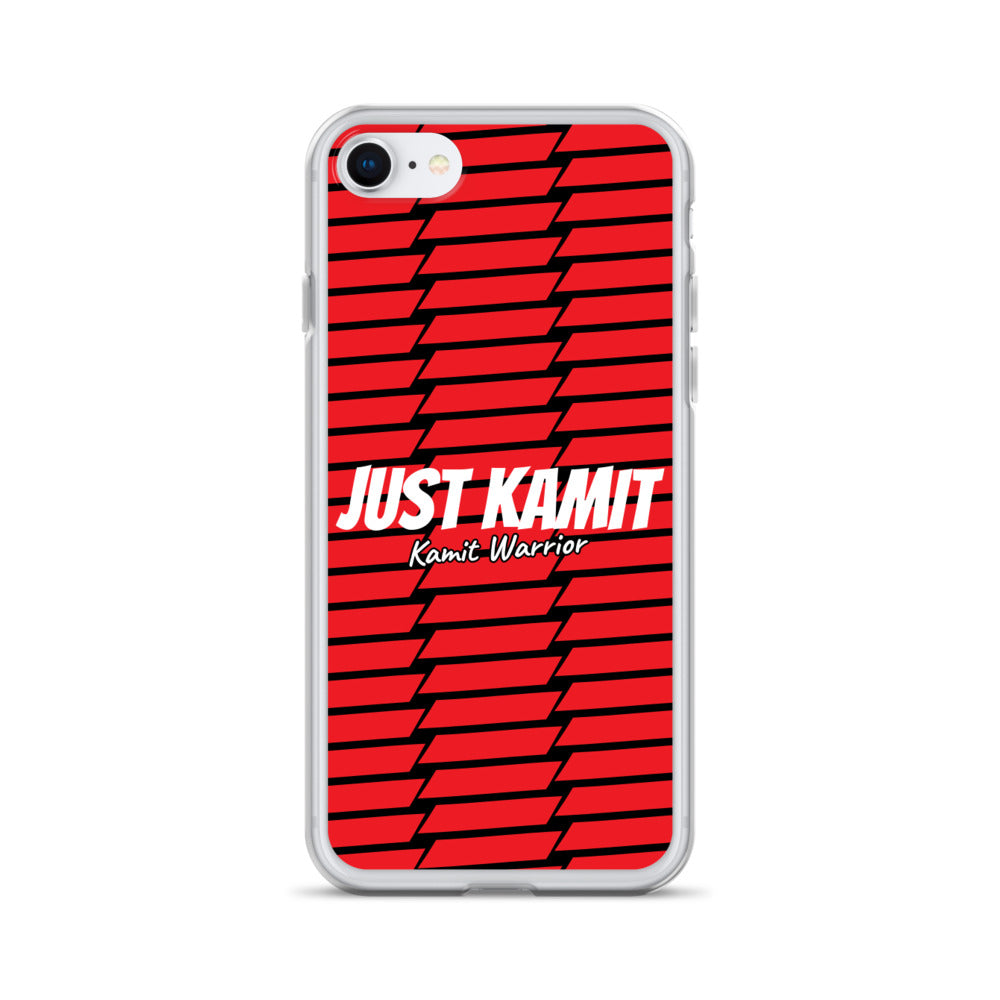 JUST KAMIT Coque d'iPhone® Transparente Rouge et Blanc