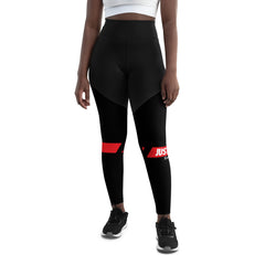 JUST KAMIT Legging de sport Noir et Rouge