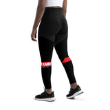 JUST KAMIT Legging de sport Noir et Rouge