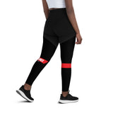 JUST KAMIT Legging de sport Noir et Rouge