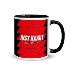 JUST KAMIT Mug à Intérieur Coloré Rouge et Blanc