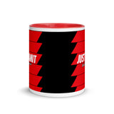 JUST KAMIT Mug à Intérieur Coloré Rouge et Blanc