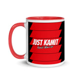 JUST KAMIT Mug à Intérieur Coloré Rouge et Blanc